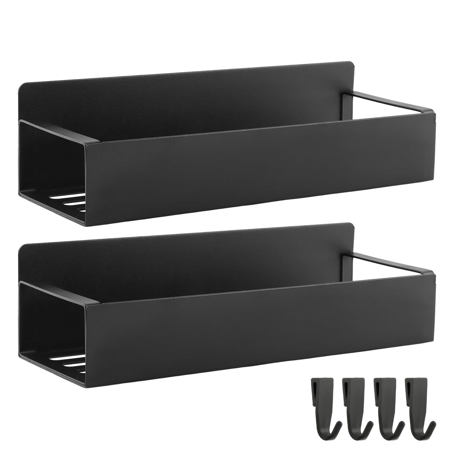 DiQiRenQin Magnetic Spray Can Holder 2 Pack, Steel Wall Mount Organizer for Toolbox and Metal Surfaces, 11.6 in and 10.6 in Racks, Fits Aerosol Cans Up to 3 in Diameter, Black