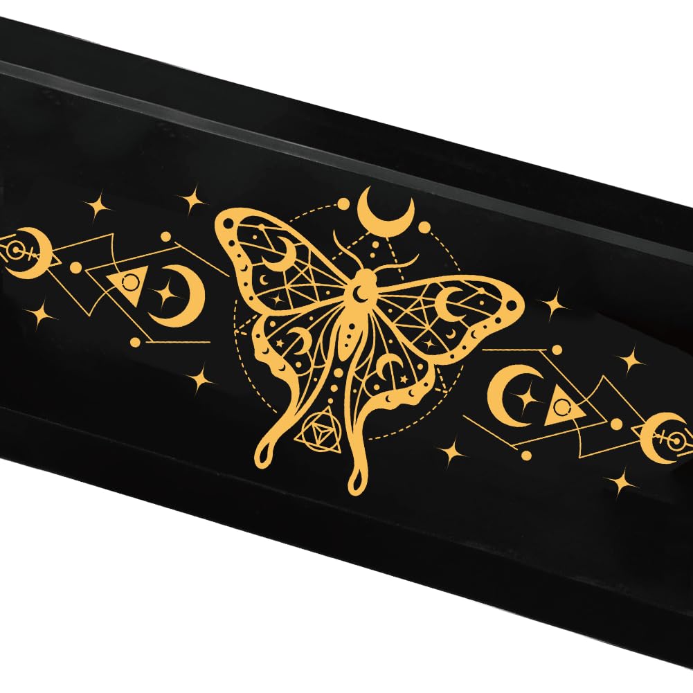 BEUNITONE Moth Design Display Stand, Divination Tools Wooden Crystal & Jewelry Holder Organiser for Necklaces Stones Witchcraft Supplies for Home Decor, Market Stall and Craft Fair Showcase