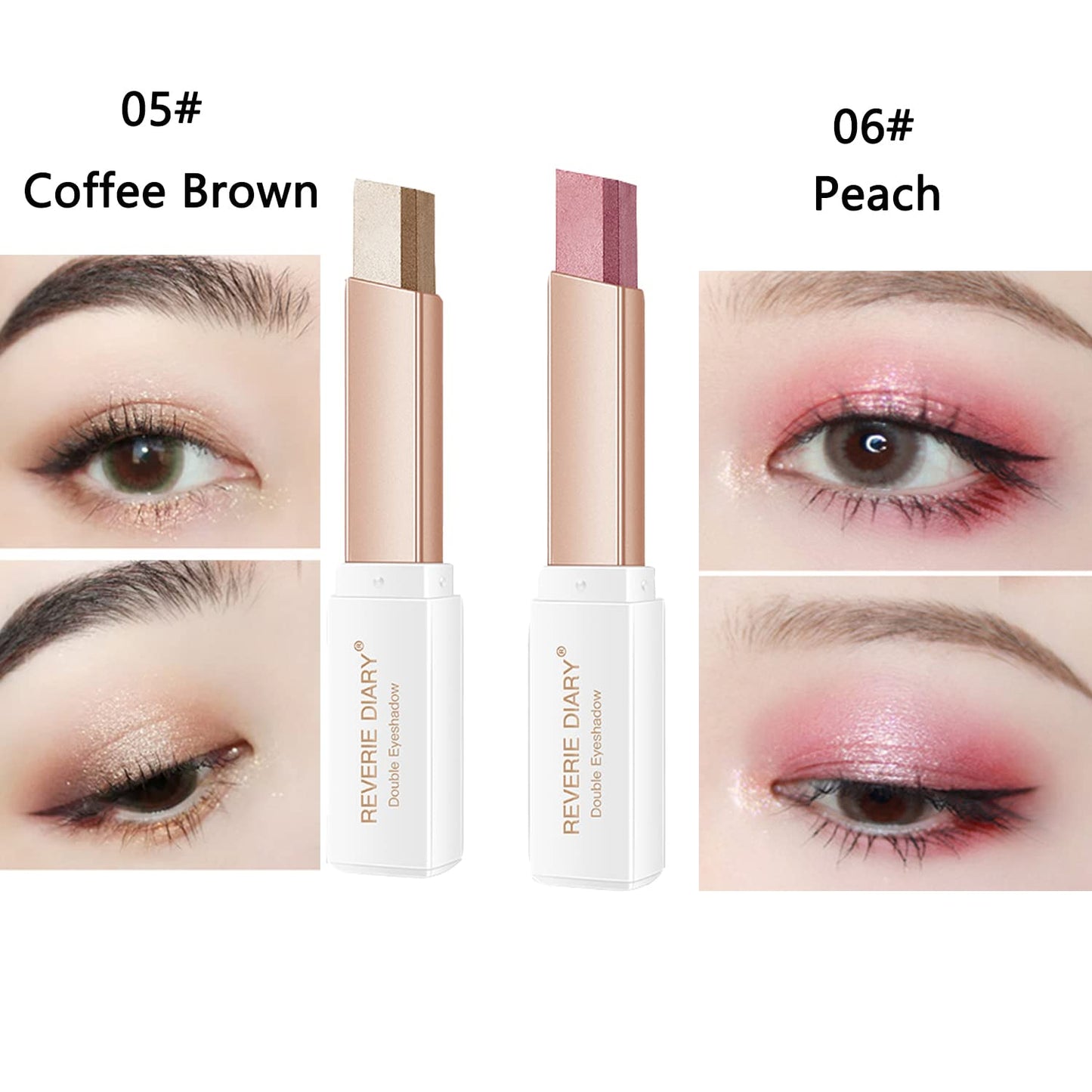 ALNGFUIK 12 Colors Glitter Eyeshadow Stick,Double Colors Shimmer Eye Shadow Stick Gradient Eye Makeup