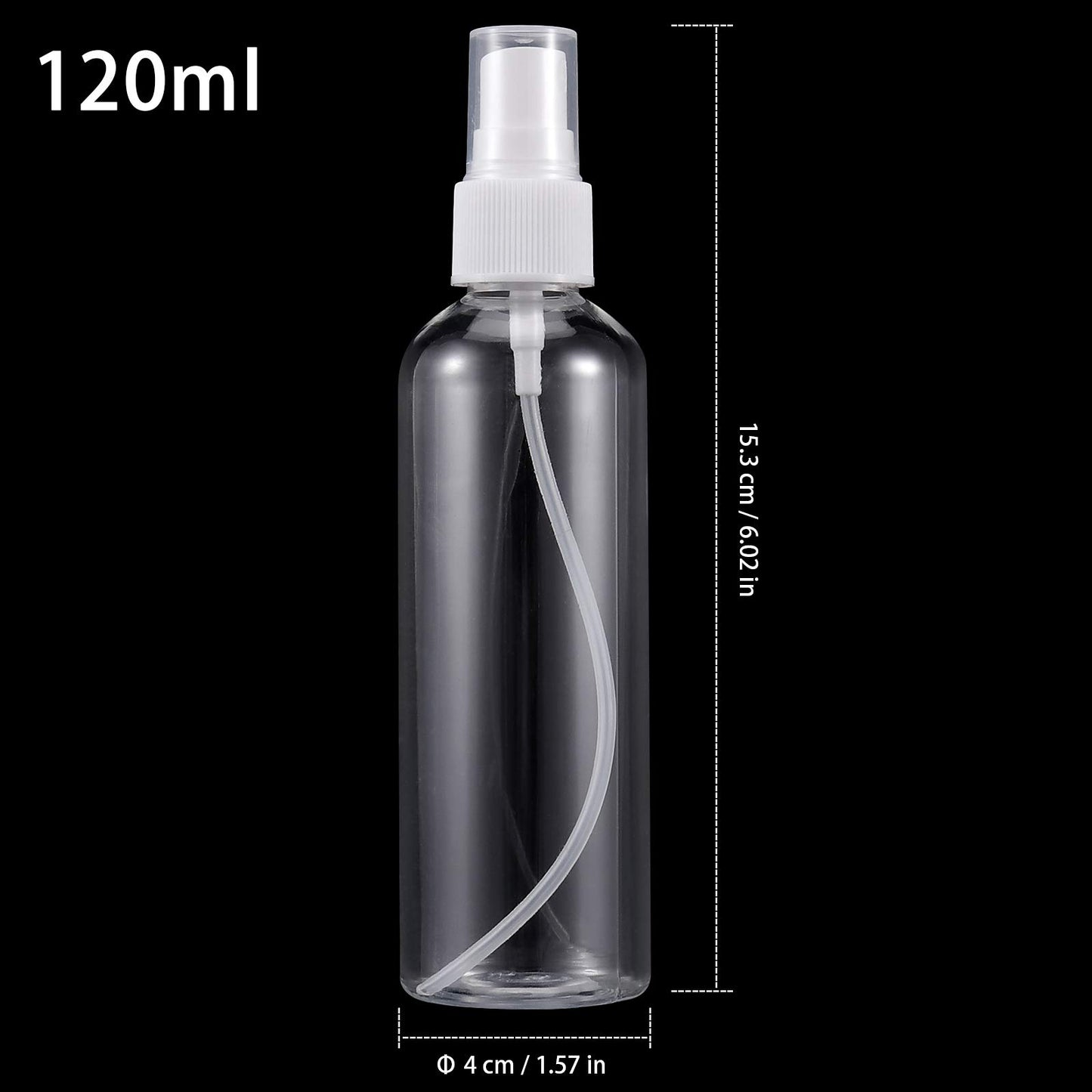 ZEONHAK 50 Pack 4oz Clear Plastic Spray Bottles with Caps, Fine Mist Spray Bottle For Essential Oils, Facial Spray, Hair Spray, Perfumes and Other Liquids, Refillable