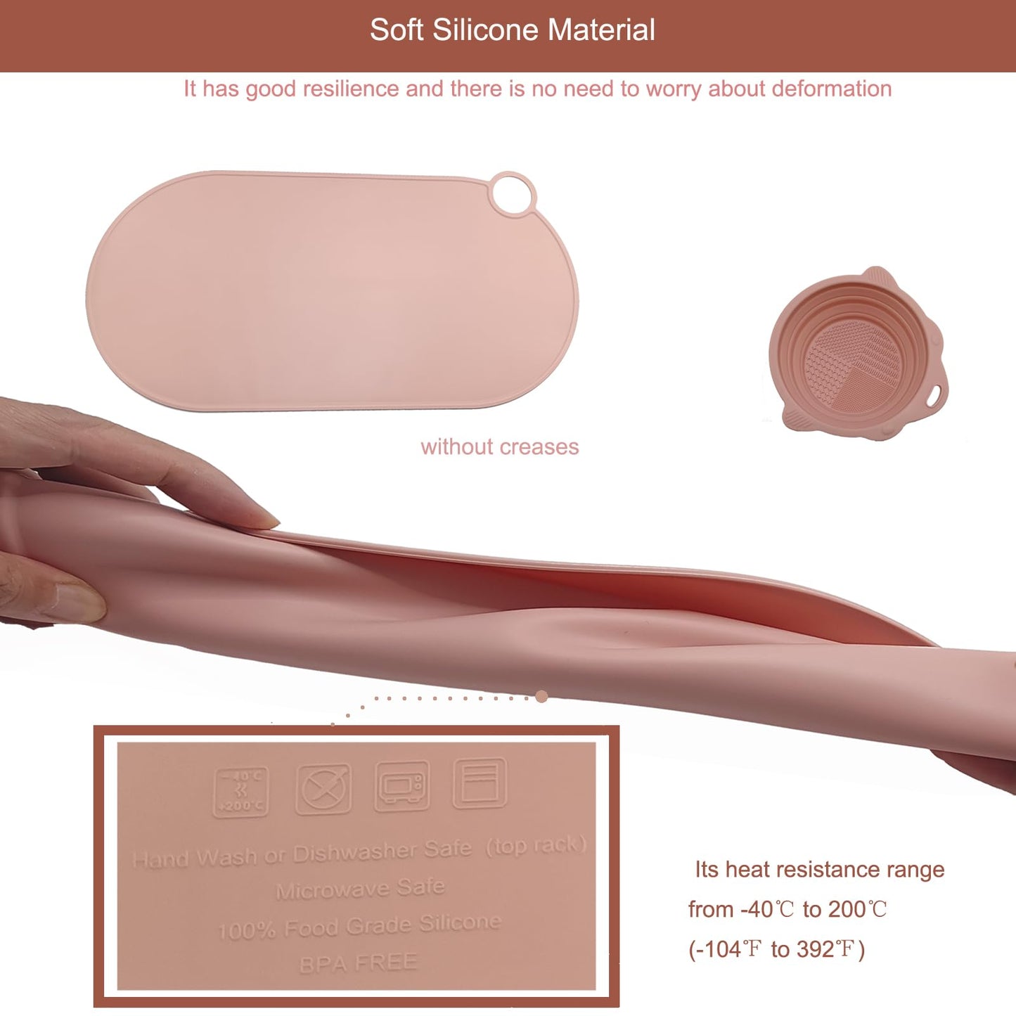 Heat Resistant Silicone Mat for Countertop & Vanity