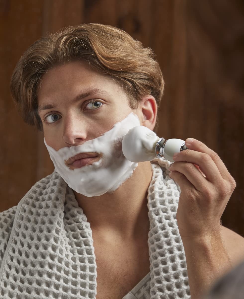 Union Razors SS2 Three Piece Shave Kit with Razor, Shaving Brush and Stand - White