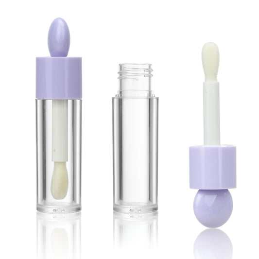 COSIDEA 16pcs 6ml 0.2oz Round Purple big doe foot wand lip gloss tubes for DIY Flat shape thick applicator lip gloss tubes