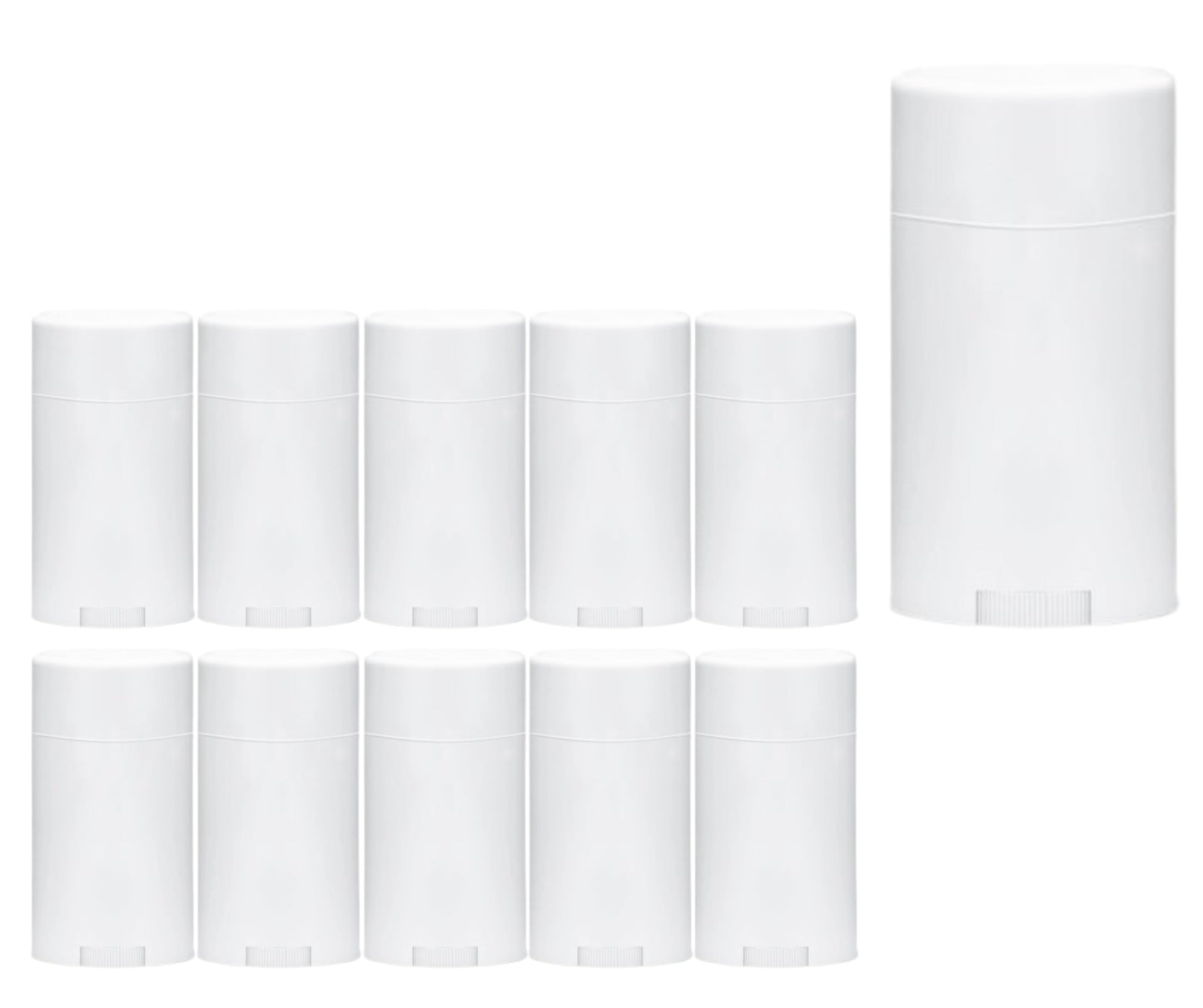 Smart Solutions 2oz White Deodorant Containers with Lids – Empty Refillable Twist-Up Tubes for DIY Deodorant, Balm & Skincare – BPA-Free Plastic, 10 Pack
