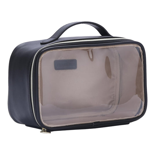 Large Cosmetic Bag with Hanging,Clear Makeup Organizer Bag for Travel,Toiletry Bag for Women,Black