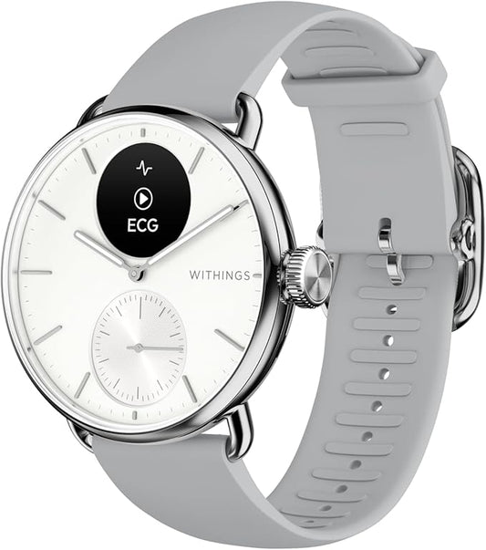 WITHINGS ScanWatch 2 - Hybrid Smart Watch, Heart Rate Monitoring, Fitness Tracker, Cycle Tracker, Sleep Monitoring, GPS Tracker, 30-Day Battery Life, Android & Apple Compatible, HSA/FSA