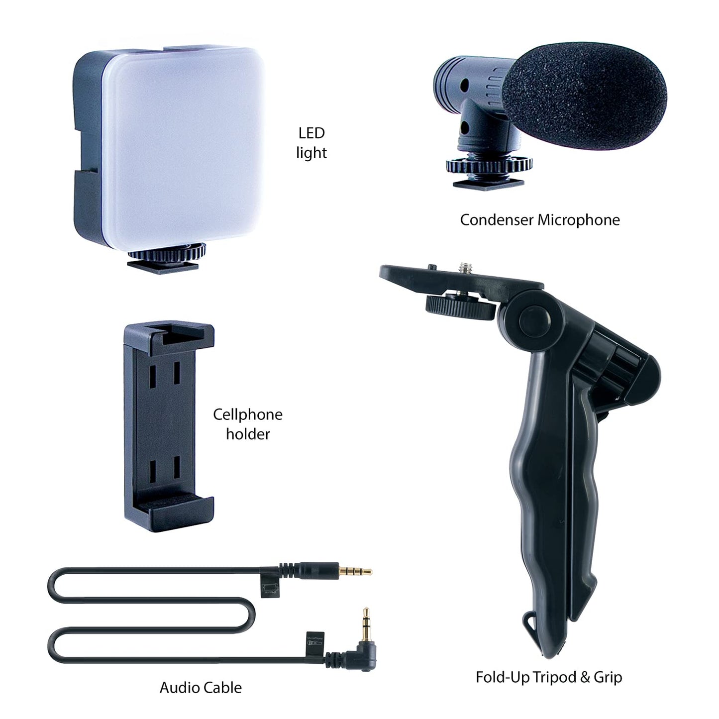 Canal Toys New Studio Creator Podcast & Vlogging Kit – Record Your own podcasts and Vlogs Like Your Favorite influencers! Fold-up Tripod, LED Light & Microphone. Ages 8+