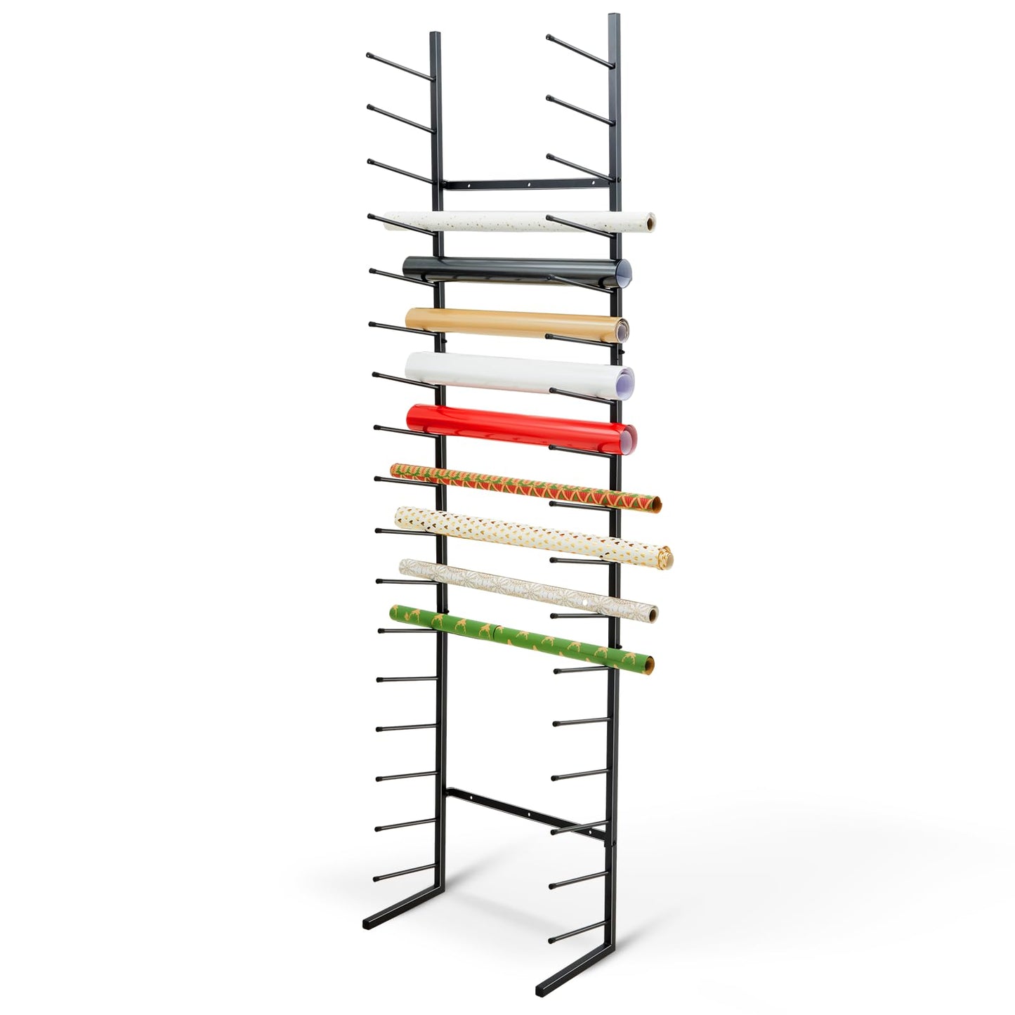 Gisafai 9/17 Tier Wall Mount Blueprint Storage Rack Hanging Vinyl File Roll Poster Display Rack Vertical Art Print Blueprint Holder for Plan Organization(84 x 21 x 11 Inches)
