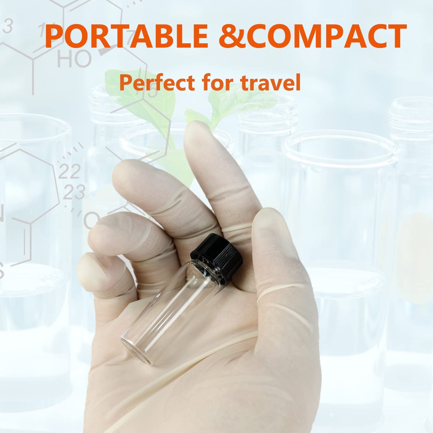 PEKYBIO 20 PCS 4ml Borosilicate Glass Vials with Caps