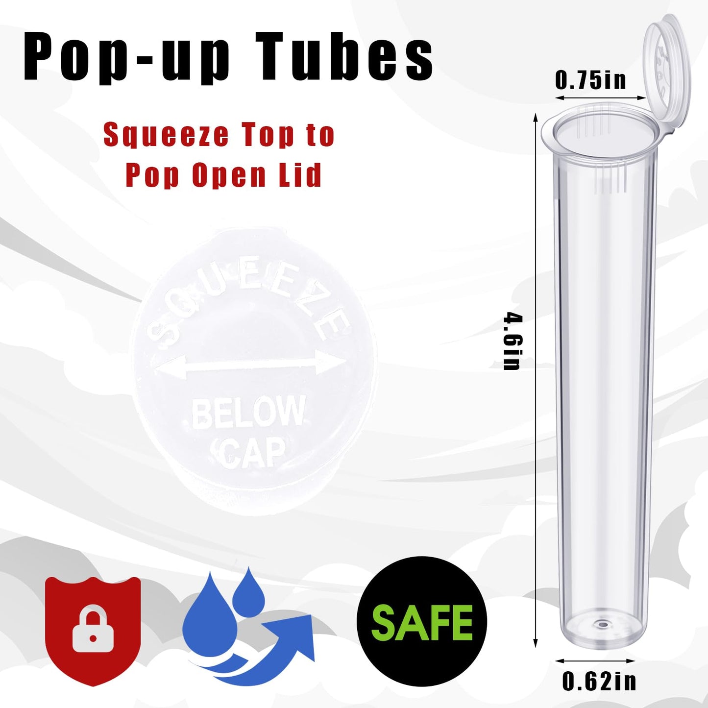 Frienda 450 Pcs Clear 116 mm Plastic Tube Container with Lids Bulk Waterproof Sealing Container with Lids