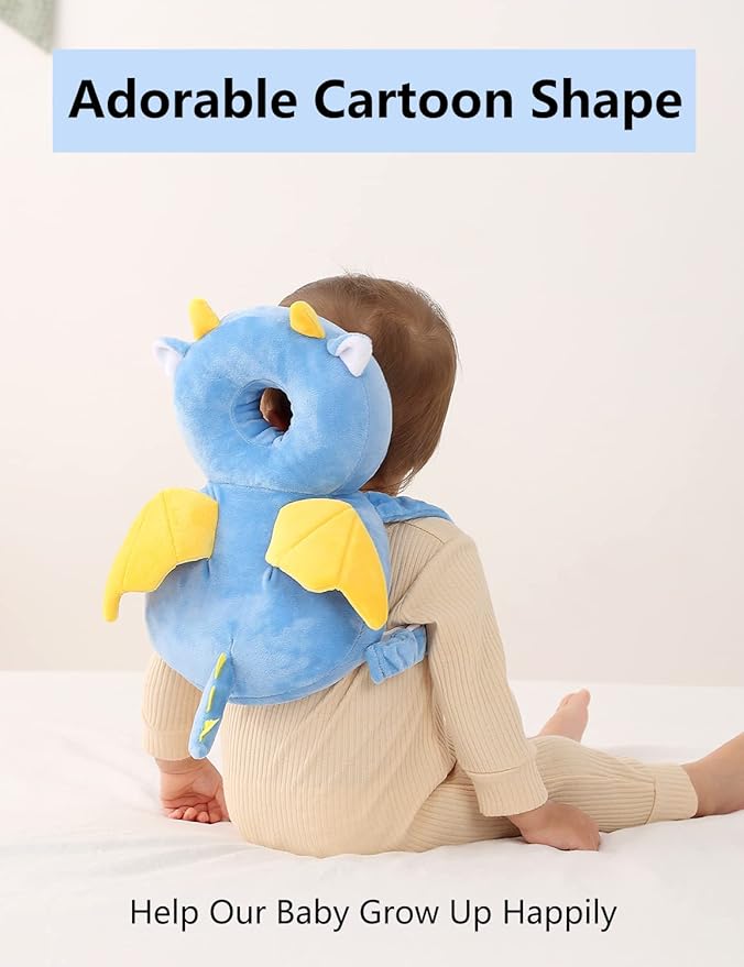 JunNeng Toddler Baby Head Protector Backpack for Toddler Walker with Knee Pads&Anti-Slip Socks, Dinosaur