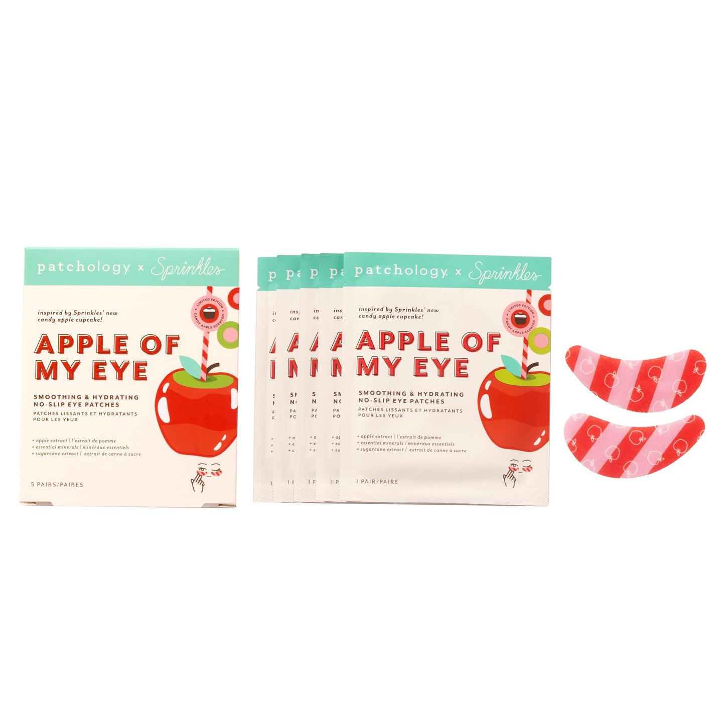 Patchology | Sprinkles (Limited Edition) - Apple of My Eye - Smoothing & Hydrating No-Slip Eye Patches - 5 Pairs