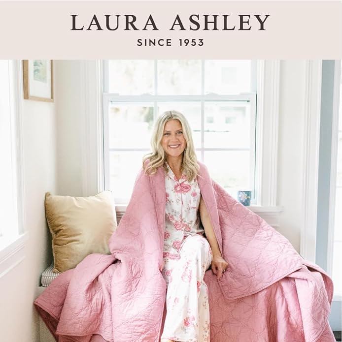 Laura Ashley Ladies Embroidered Soft Terry Scuff Slipper