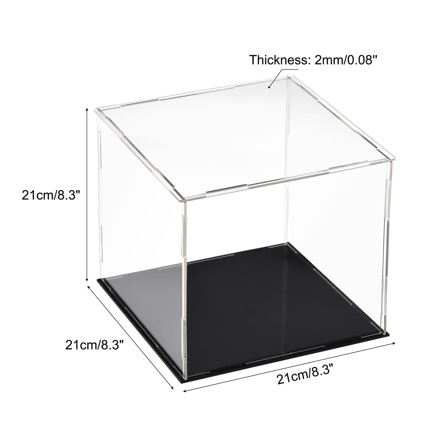uxcell Acrylic Clear Display Case Box Dustproof Protection Showcase Cube Collectibles Show Box 7.9x7.9x7.9inch