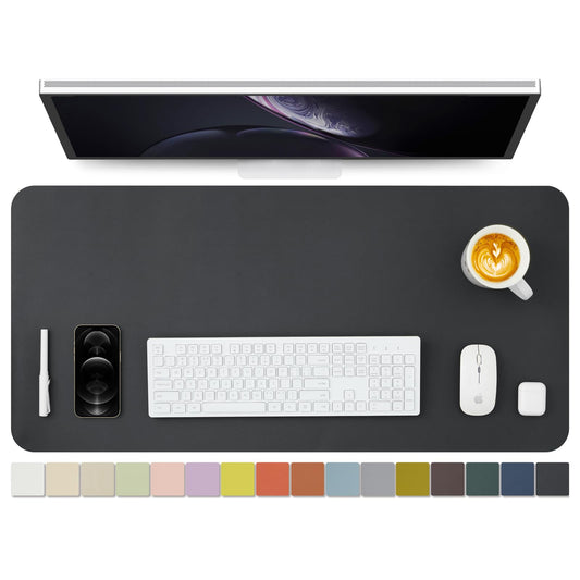 HOMIEAZICOZI Leather Desk Mat - Non-Slip PU Desk Pad for Office and Home - Desk Organization and Accessories - Ideal for Large Mouse Pad and Desk Mats on Top of Desks (Black,36''x 17'') (DPD-B-L)