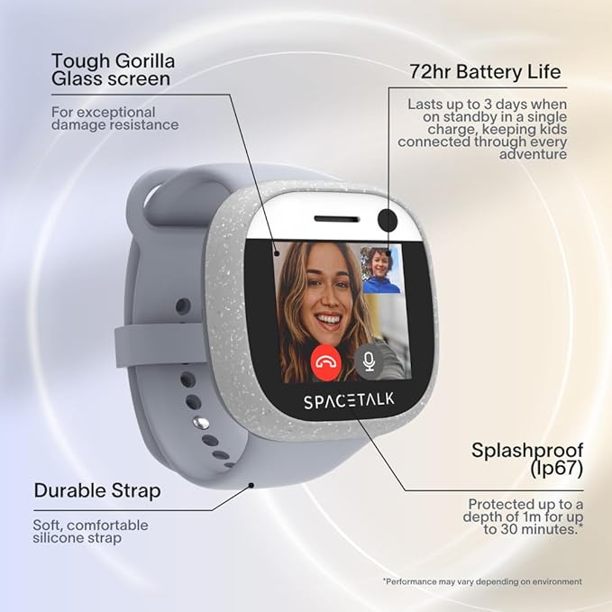 SPACETALK Adventurer Smartwatch (Midnight) | Kids Smart Watch with 4G, GPS, Text & Video Calling | 5MP Camera | Splashproof | Sim Included | Tough Screen | *Mobile Plan Required (Sold Separately)*