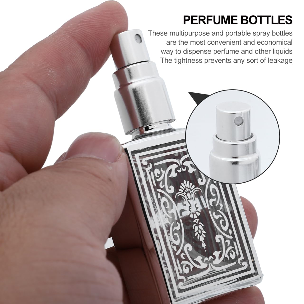FRCOLOR 4-Pack Perfume Bottles Refillable Glass Atomizer Leakproof Mini Fragrance Sub Bottles 3.14 in for Travel Purse Skincare Water Essence and Makeup Spray