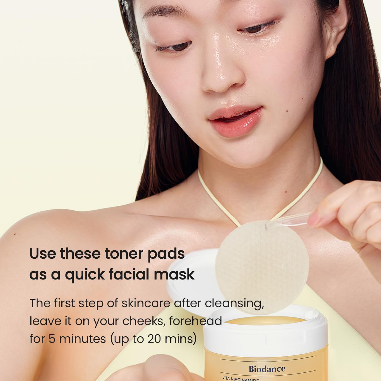 Biodance Vita Niacinamide Gel Toner Pads, Dark Spot Corrector, Evening Skin Tone, Gentle Exfoliating Toner Pads with Vitamin C, Pre-Soaked Pads, Korean Skin Careㅣ60 Pads