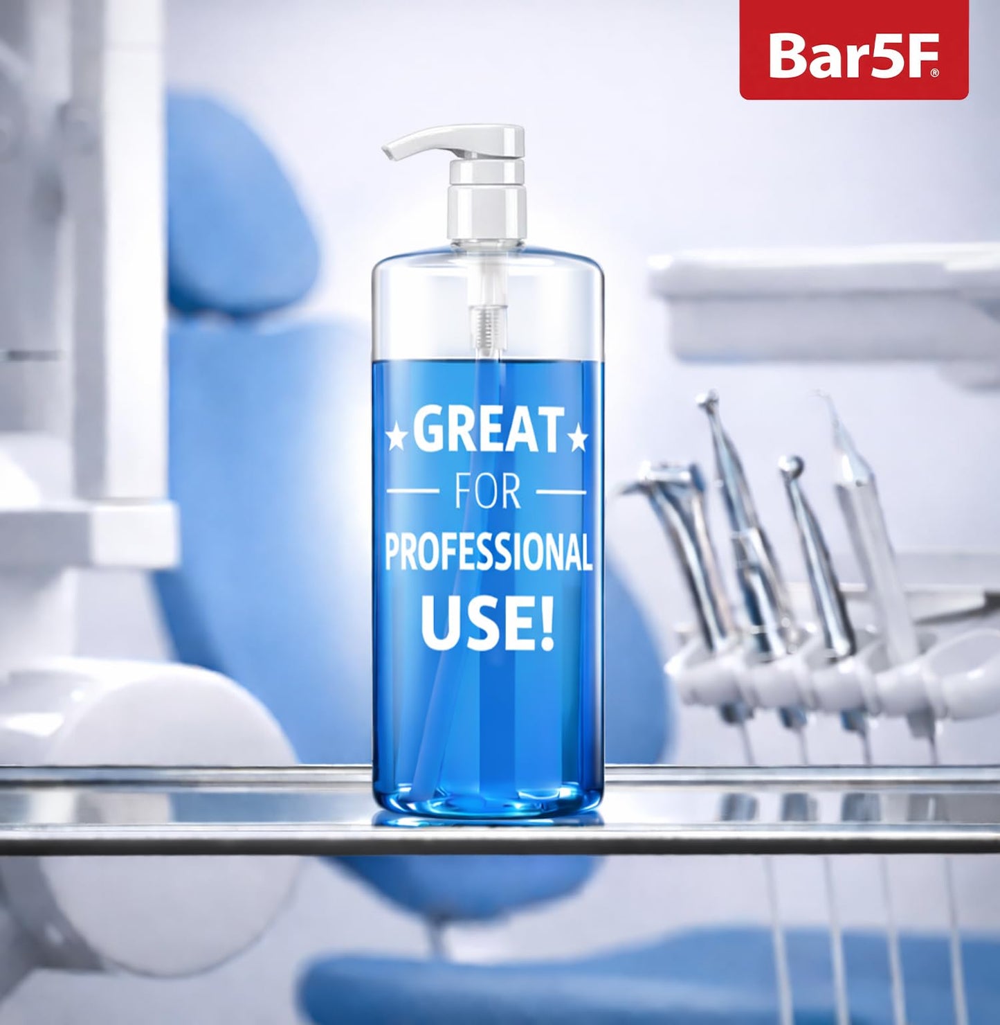 Bar5F Pump Bottle (2-Pack 32-Ounce 1-Liter) Empty for Shampoo Conditioner Body Wash Lotion BPA-Free Crystal-Clear
