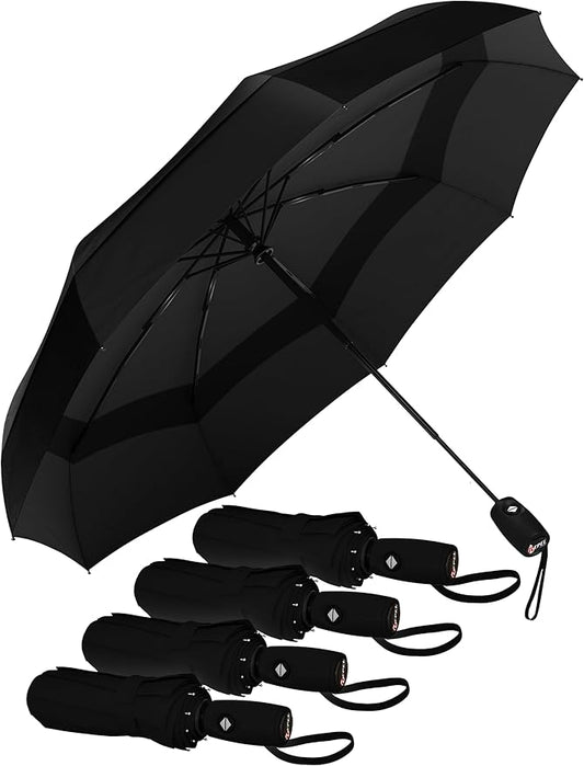 REPEL Windproof Travel Umbrella - Compact & Withstands Winds up to 85MPH , Strongest Premium Auto Folding Umbrella for Rain and Sun - Durable, Light & Portable for Women & Men , Fits Backpack & Cars