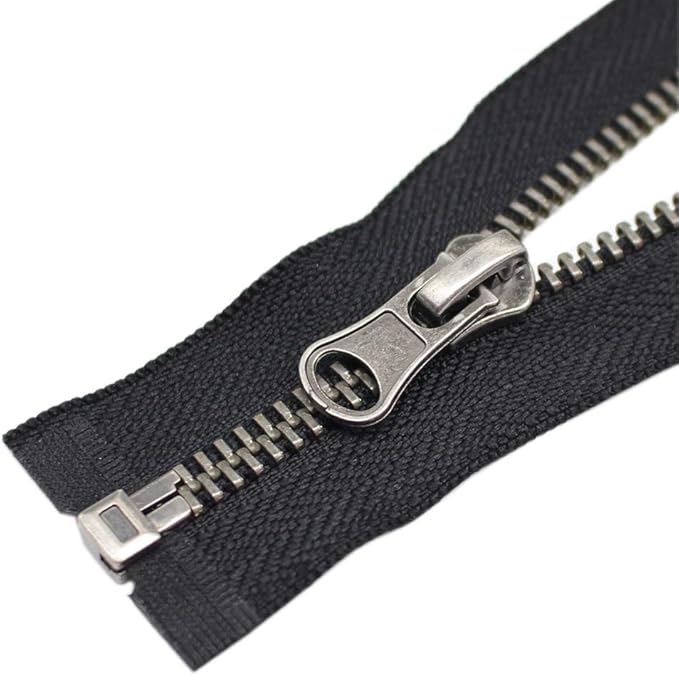 YaHoGa 2PCS #5 25 Inch Antique Silver Separating Jacket Zipper Gunmetal Metal Zippers for Jackets Sewing Coats Crafts (25" Anti-Silver)