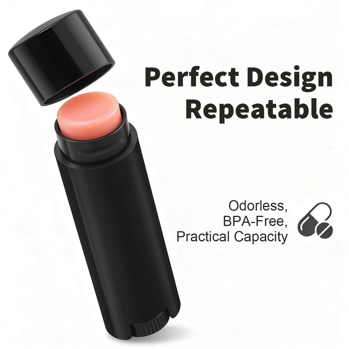 VASANA 4.5g 0.15oz Refillable Oval Lip Balm Tubes DIY Lipstick Lip Balm Lip Gloss Tubes Holder Containers for Lip Samples Travel Split Charging(50PCS)