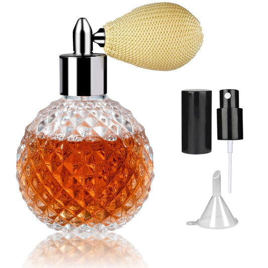 Vintage Atomizer Spray Bottle Perfume Bottle-100ml/3.4oz Empty Refillable Perfume Atomizer Glass Bottle Great for Home Decoration Cocktail