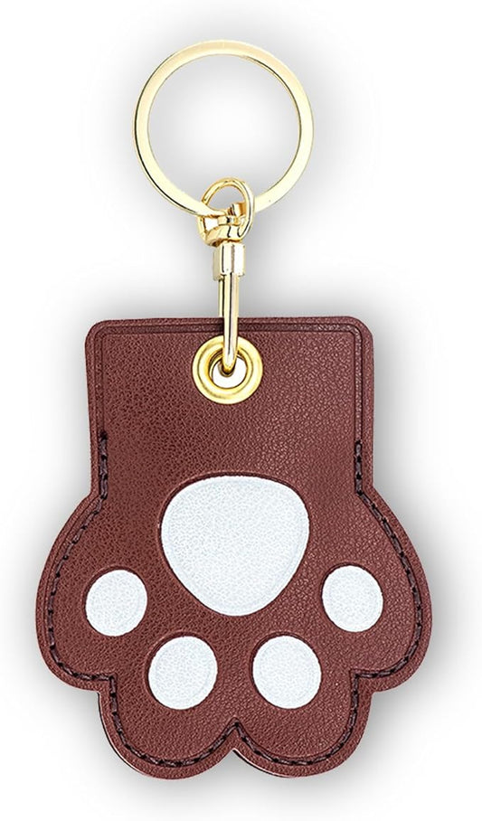 Leather Keychain Case Holder Compatible with Apple AirTag, GPS Airtag Keychain Finder Tracker with Key Ring, Anti-Scratch Protective Air Tag Cover
