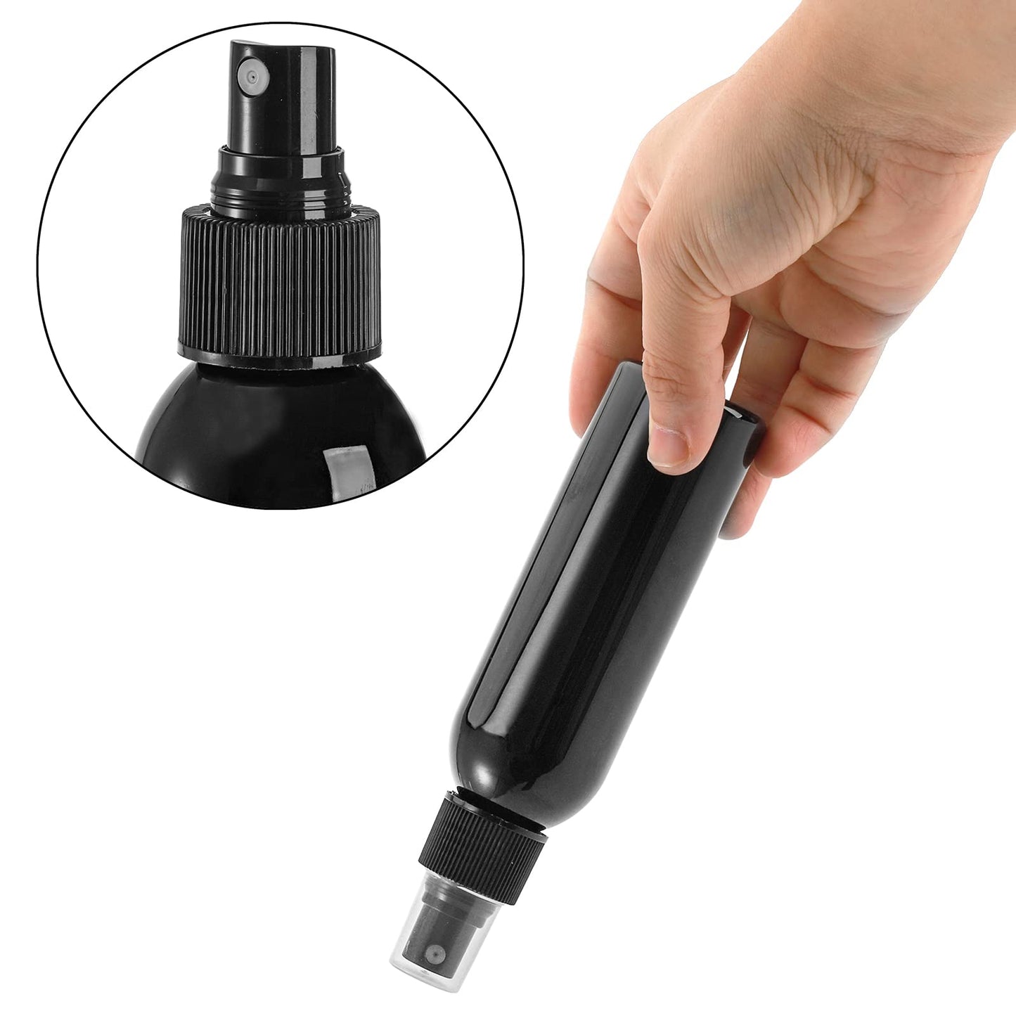 TOPZEA 30 Pack Black Empty Spray Bottles, 4oz Plastic Fine Mist Spraying Bottles Small Refillable Sprayer Liquid Containers Portable Misters with Cap Travel Bottle for Perfume, Cleaning, Essential Oil