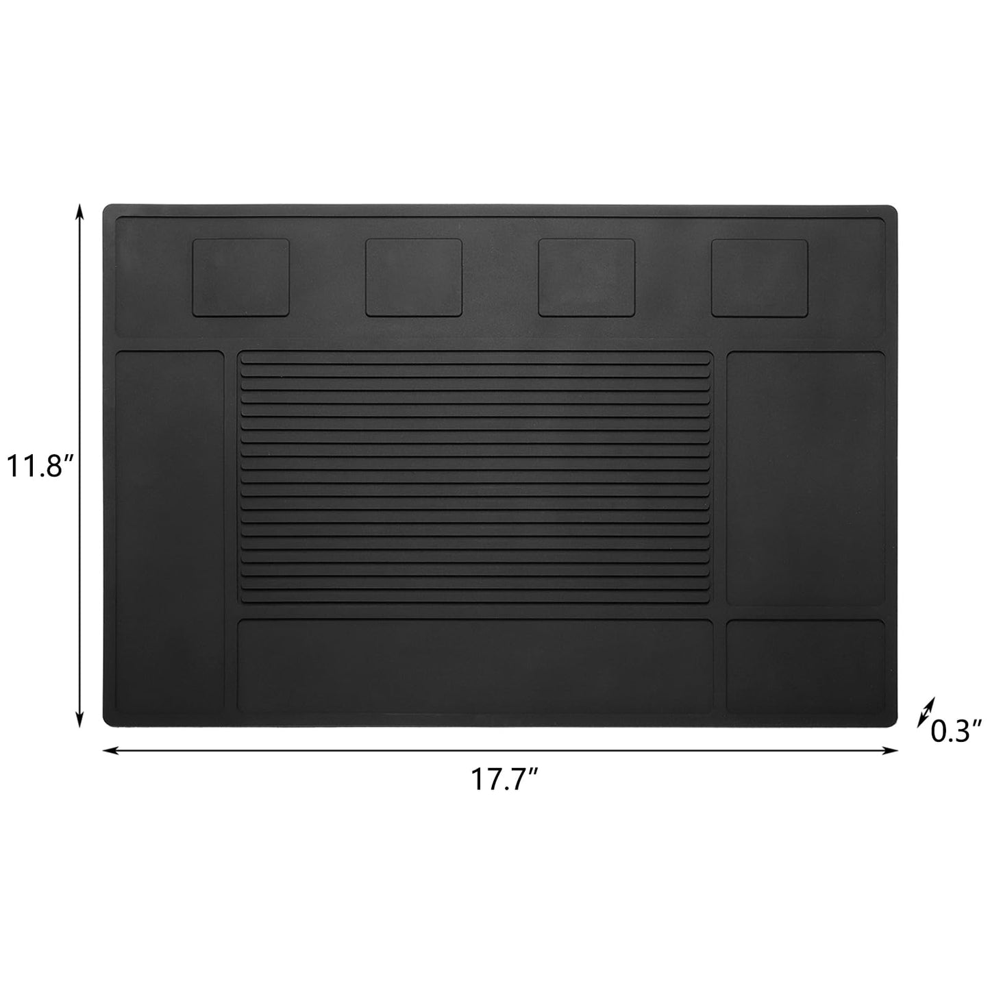 Hedume Magnetic Barber Mat, 17.7'' x 11.8'' Magnetic Barber Organizer Mat for Clippers, Professional Anti-Slip Heat Resistant Barber Table Matt, Flexible PVC Barber Tool Pad for Hairstylist