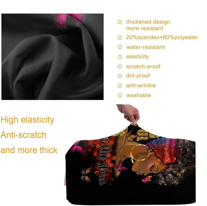 Travel Suitcase Protector African American Girl Elastic Protective Washable Luggage Cover With Concealed Zipper Suitable For 18-32 Inch(M (for 22-24 inch luggage))