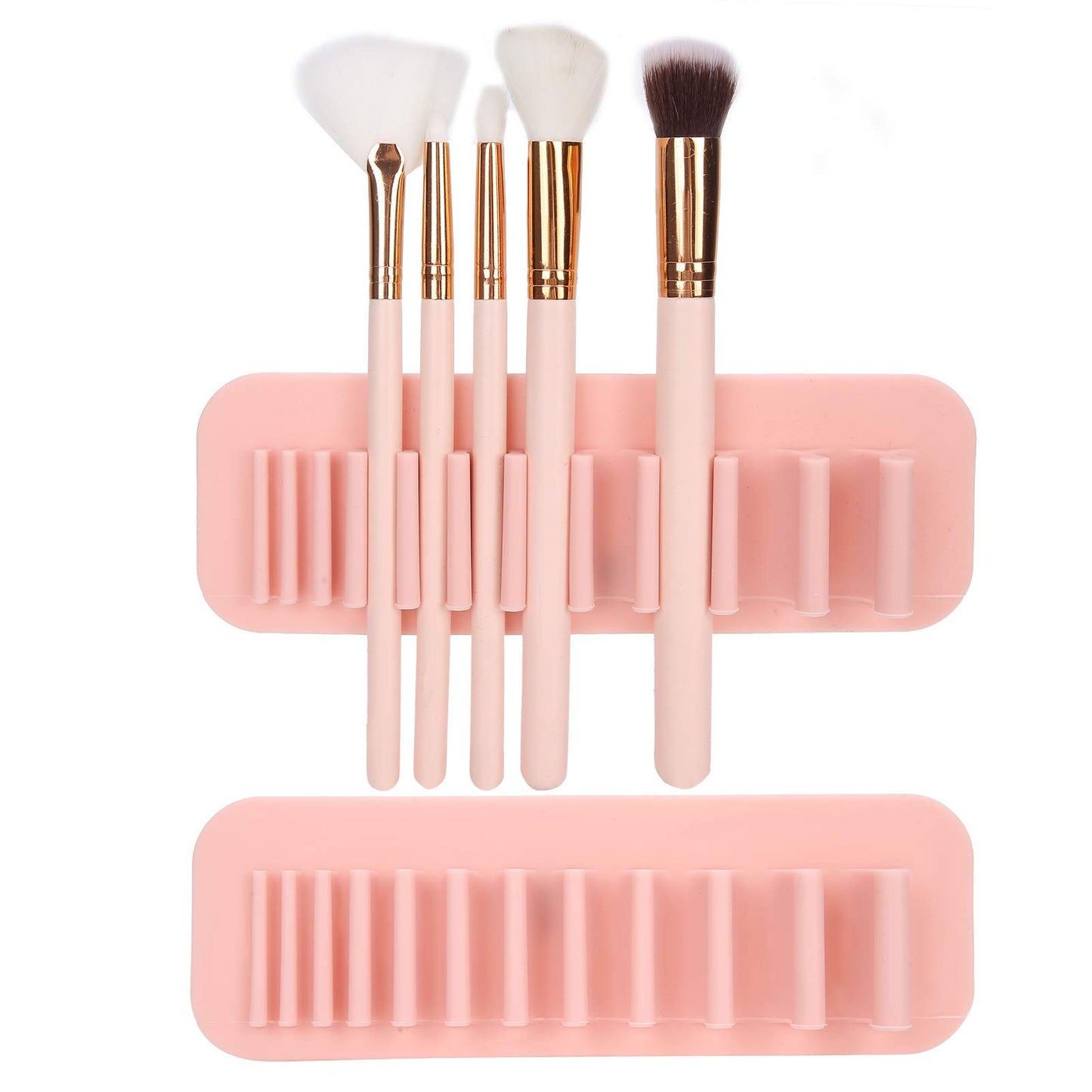 Aatraay Silicone Makeup Brush Drying Rack, 2pcs Makeup Brush Storage Holder, Wall Mounted Toothbrush Storage Rack Organizer
