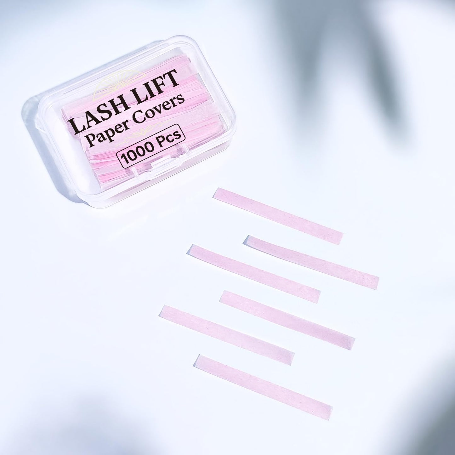 Libeauty Lash Lift Papers Strips 1000PCS - Upgrade for Plasatic Wrap/Lift Ribbon, Easy-to-Use Papers Covers for Perfect Eyelash Perm & Color, Salon & Professional Lash Lift Supplies, Pink, 5mm