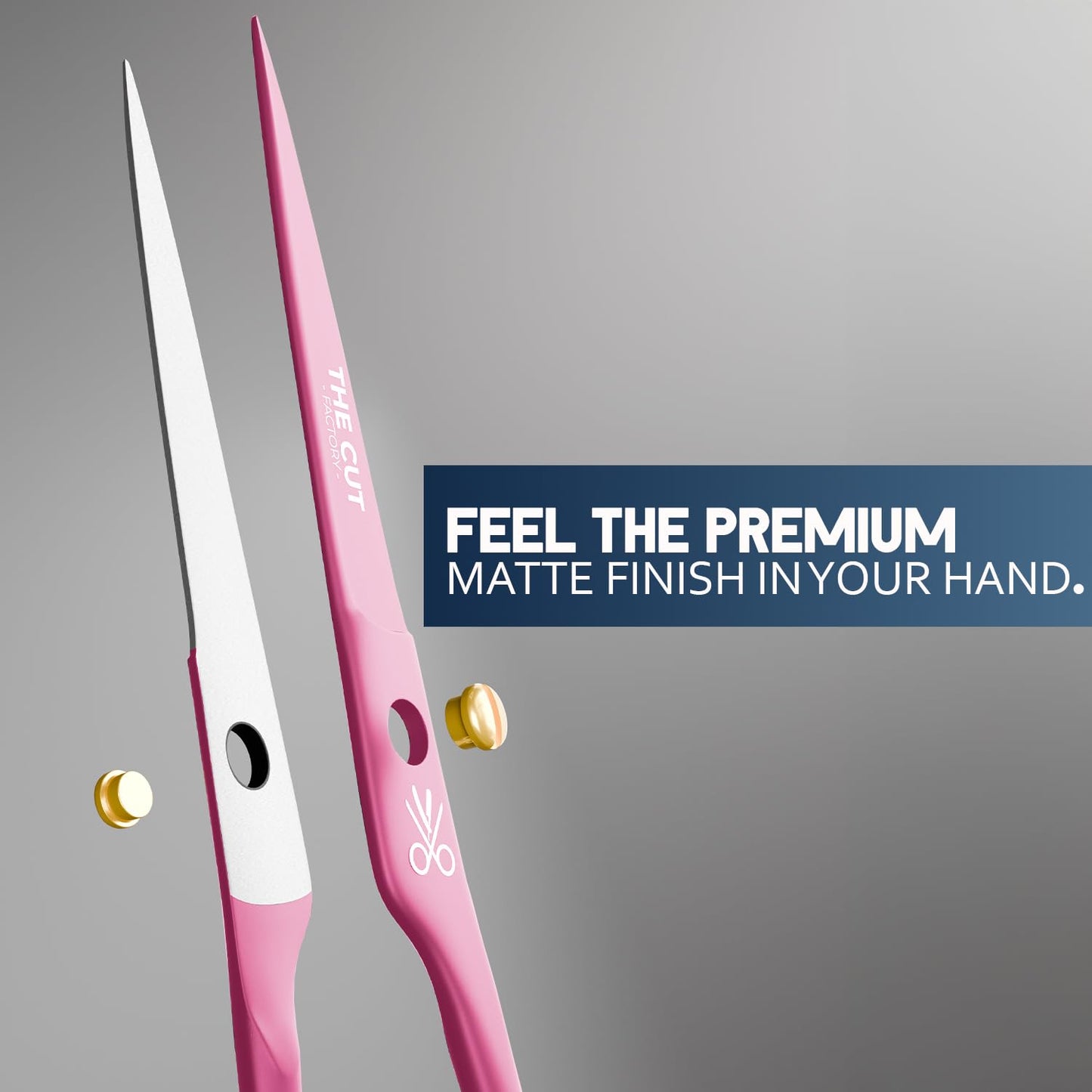 The Cut Factory- 6.5” Professional Hair Scissors - High Carbon 420 Stainless Steel Hair Cutting Scissors, Ultra-Sharp Barber Shears for Salon & Home (PINK)