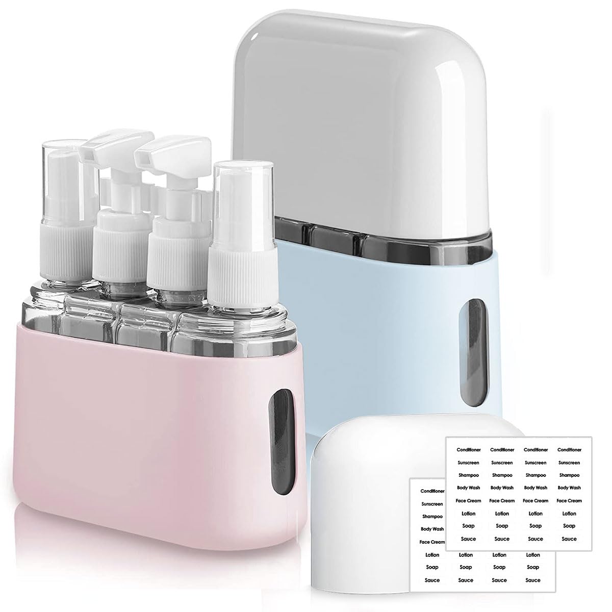 Rirool Travel Bottle Set, 8 Pack TSA Approved Travel Size Bottles, Travel Containers Dispenser, Travel Shampoo Bottles for Cosmetic Conditioner and Lotion