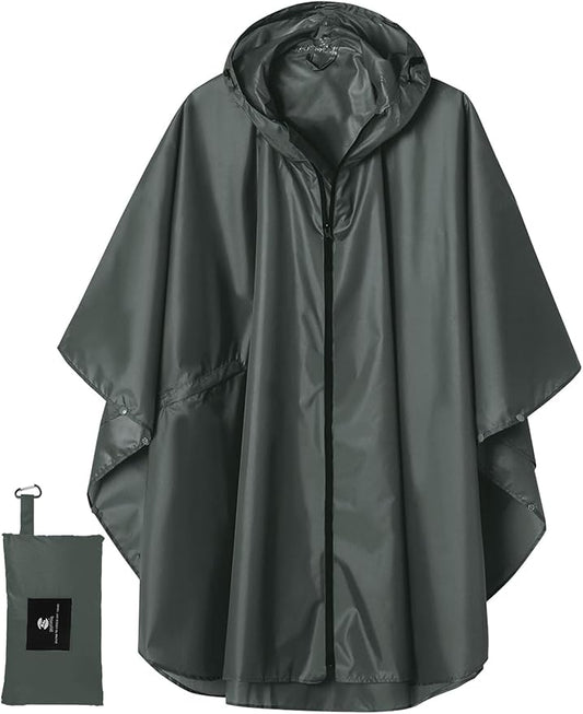 SaphiRose Unisex Rain Poncho Waterproof Raincoat Hooded for Adults Women with Pockets