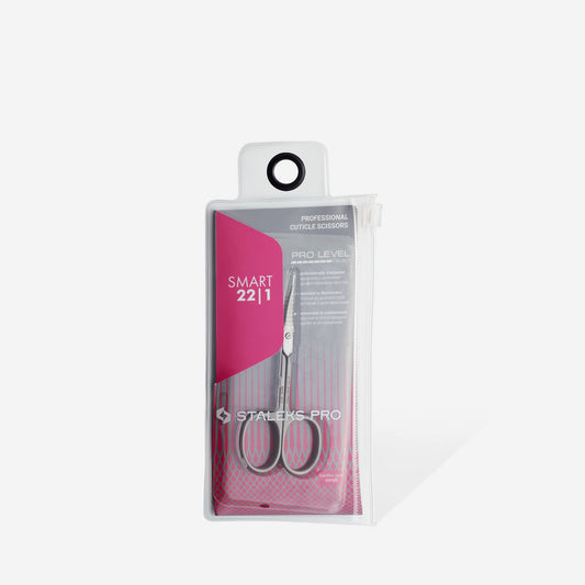 Staleks Pro Smart 22 Type 1 Cuticle Scissors – Medium Straight Handles – Slim Blades for Clean Cuticle Trimming