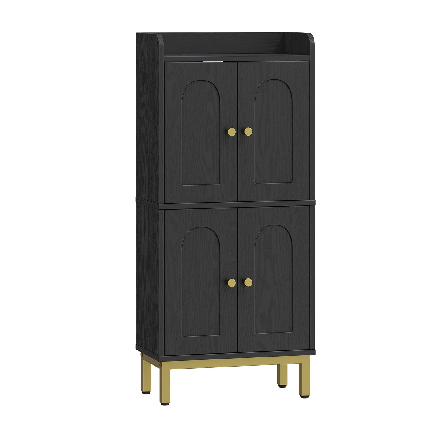 Hzuaneri Bathroom Cabinet, Small Storage Cabinet with 4 Doors, Bathroom Organizers and Storage Cabinets with Adjustable Feet. Cabinets Freestanding for Living Room, Kitchen, 7.1"D x 14.6"W x 32.7"H