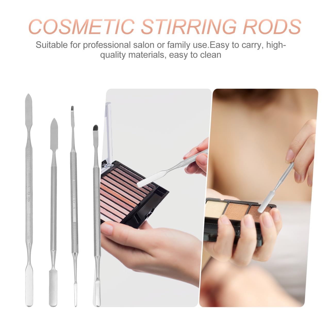 4Pcs Stainless Steel Depotting Spatula Makeup Spatula Tool Make Up Accessories for Makeup Cosmetics Mixing