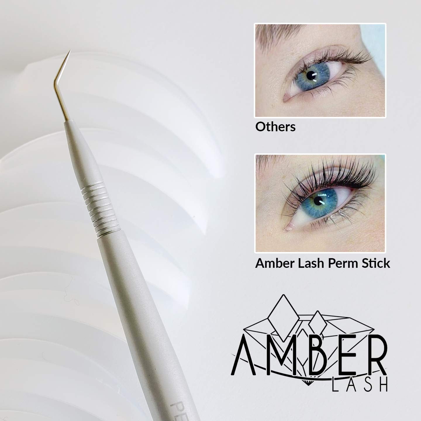 Amber Lash Eyelash Lift Perm Tool Eyelash Separator Stainless Steel Lash Lift Tool with Separation Comb Stick for Eyelash Extensions Supplies (Double Row Brush)