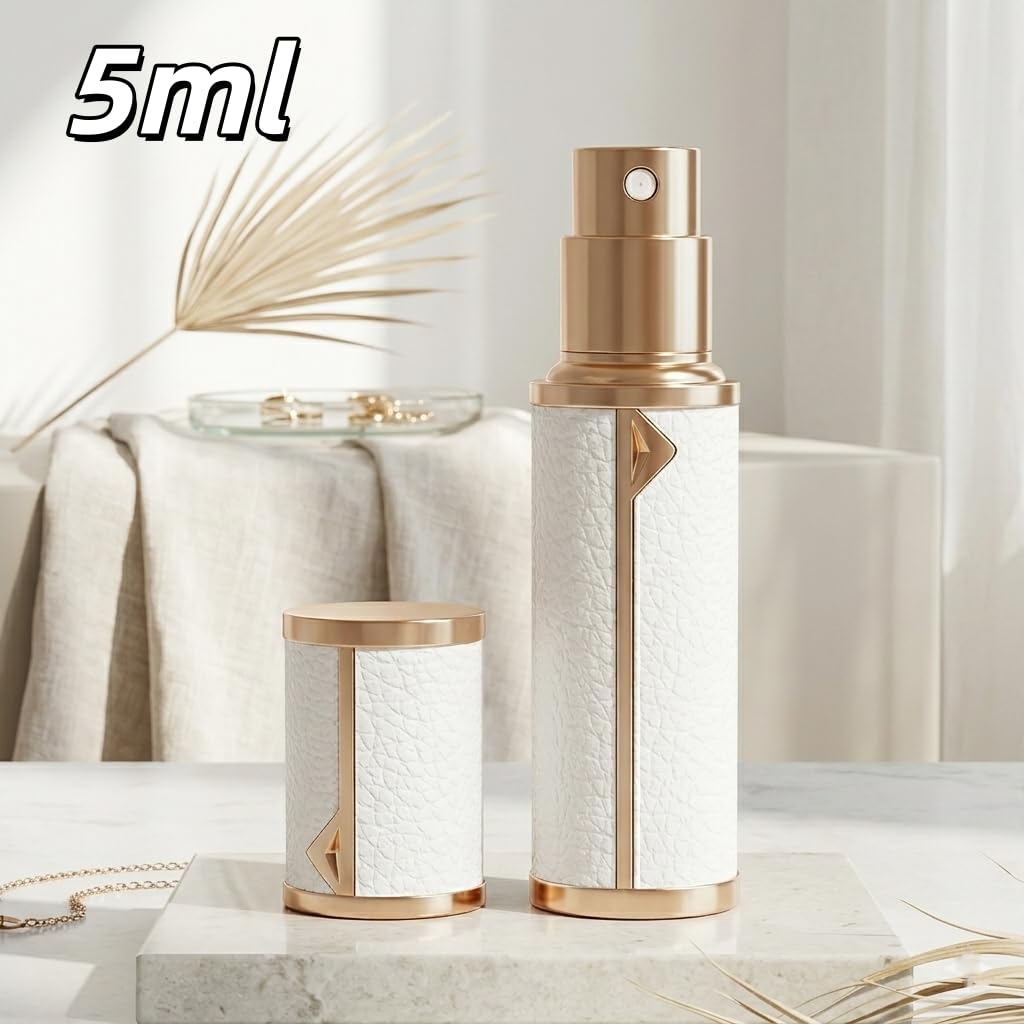 poteital 5ml Leak Proof Perfume Atomizer, White Travel Size Perfume Refill Bottle, TSA Approved Perfume Travel Refillable, Cologne Travel Bottle Refillable, Portable Small Fragrance Spray Bottle