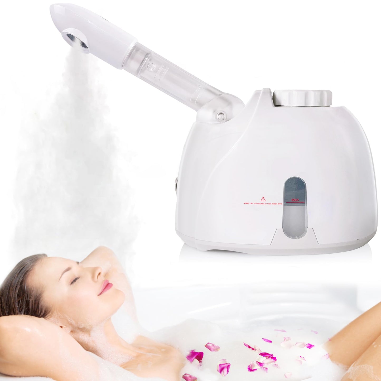 Facial Mist Steamer,YOKYAK Facial Steamers with 360° Rotatable Sprayer, Face Steamer for Facial Deep Cleaning, Hot Mist Humidifier Steam for Face Spa Sinuses Moisturizing, Homeuse or Salon
