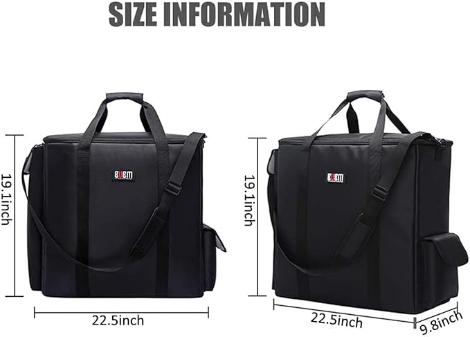 BUBM Desktop Computer Carrying Case, Padded Nylon Carry Tote Bag for Transporting Computer Tower PC Chassis, Keyboard, Cable and Mouse…