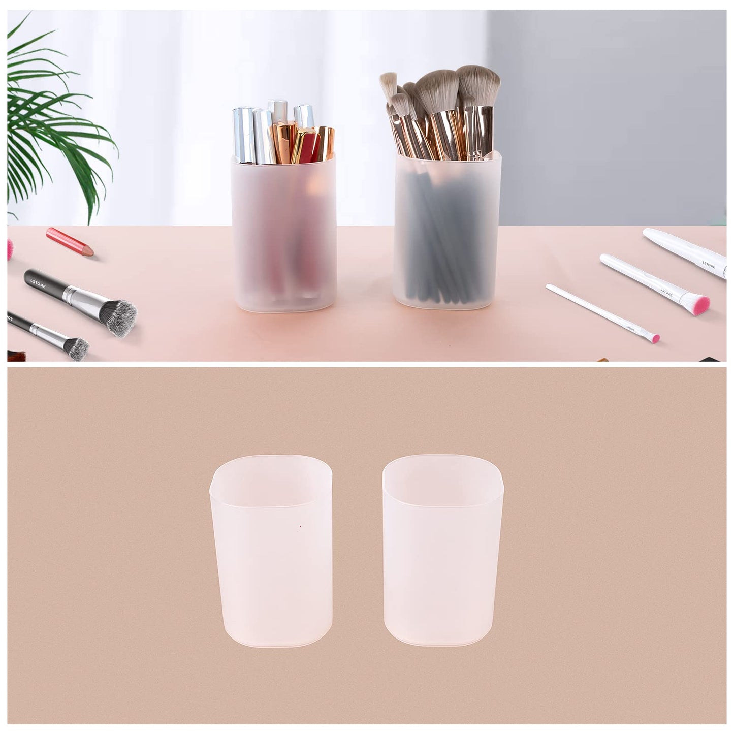 OCHEAL Makeup Organizer Case,Stackable Clear Makeup Organizer Holder, Multi-size Makeup Case Vanity Storage Holder Set for Makeup, Jewelry, toiletries,Makeup Artist Must Have