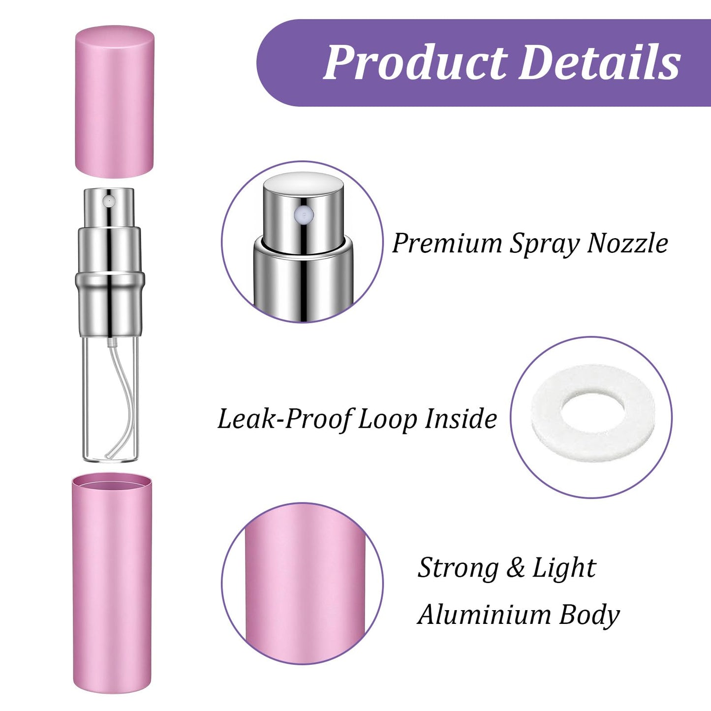 Kegeeei 28 Pcs 5ml Refillable Perfume Atomizer, Mini Travel Spray Bottle, 7 Colors Portable Perfume Bottle For Women and Men