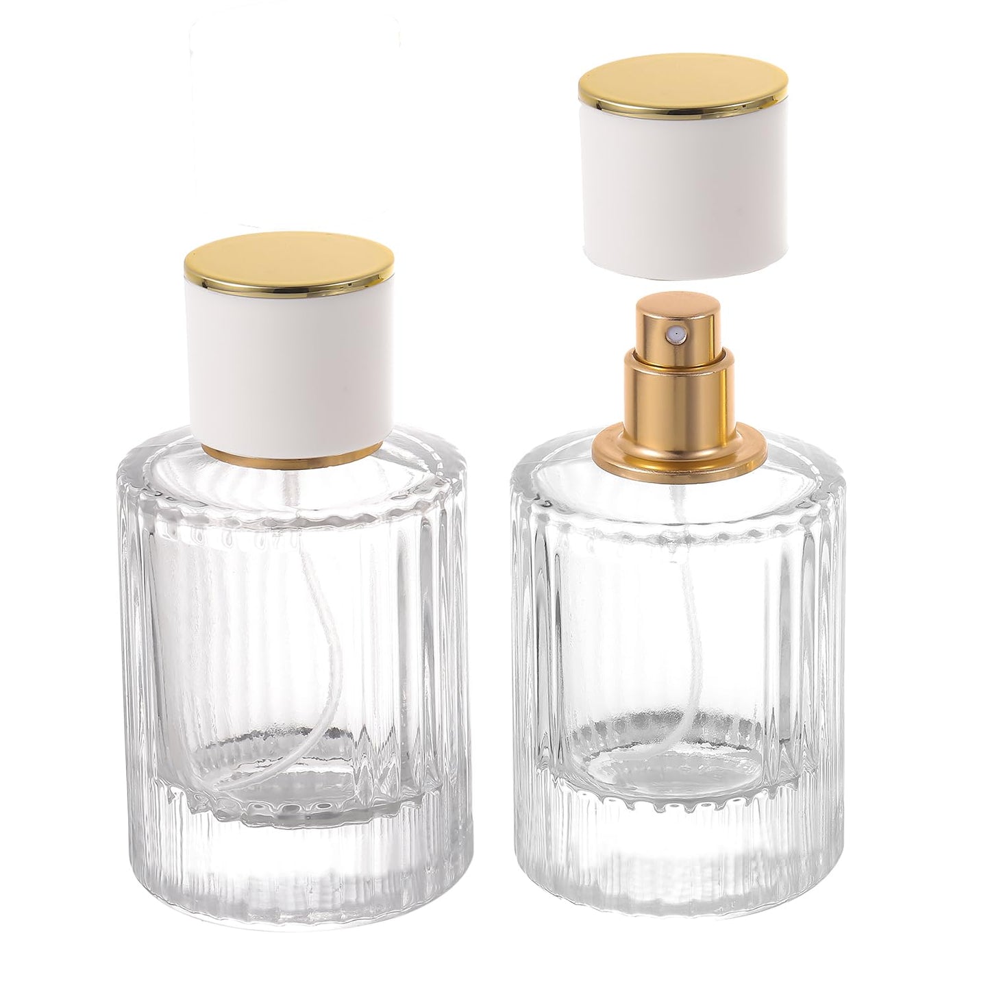 YWG Stone Cologne Travel Bottle Refillable, 2 Pack 50ml Empty Perfume Spray Bottles, Glass Perfume Atomizer Vintage Cologne Sample Container Travel Essentials for Frangrance Toiletries Cosmetic
