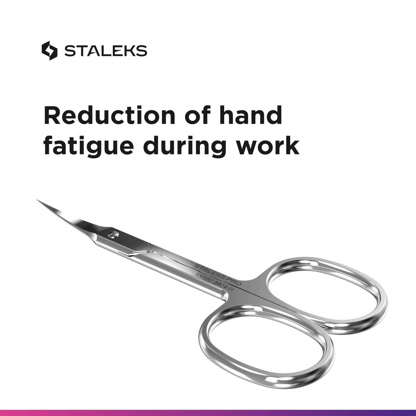 Staleks Pro Expert 50 Cuticle Scissors - Stainless Steel, Extra Fine Curved Blade for Precise Cuticle Trimming: Professional Manicure Scissors for cutticle SE-50/2