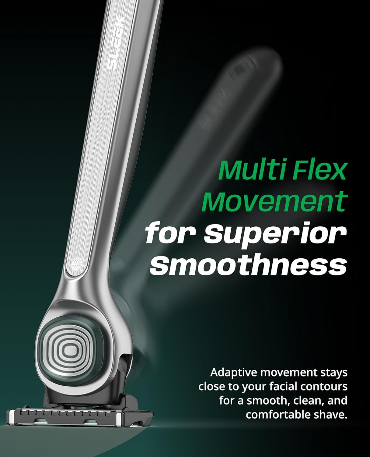 DORCO SLEEK 6 Blade Razor for Men with Multi-Flex Technology for a Smooth & Comfortable Shave | Cartridge Razor for Men, Razor Handle with Stand + 5 Cartridges