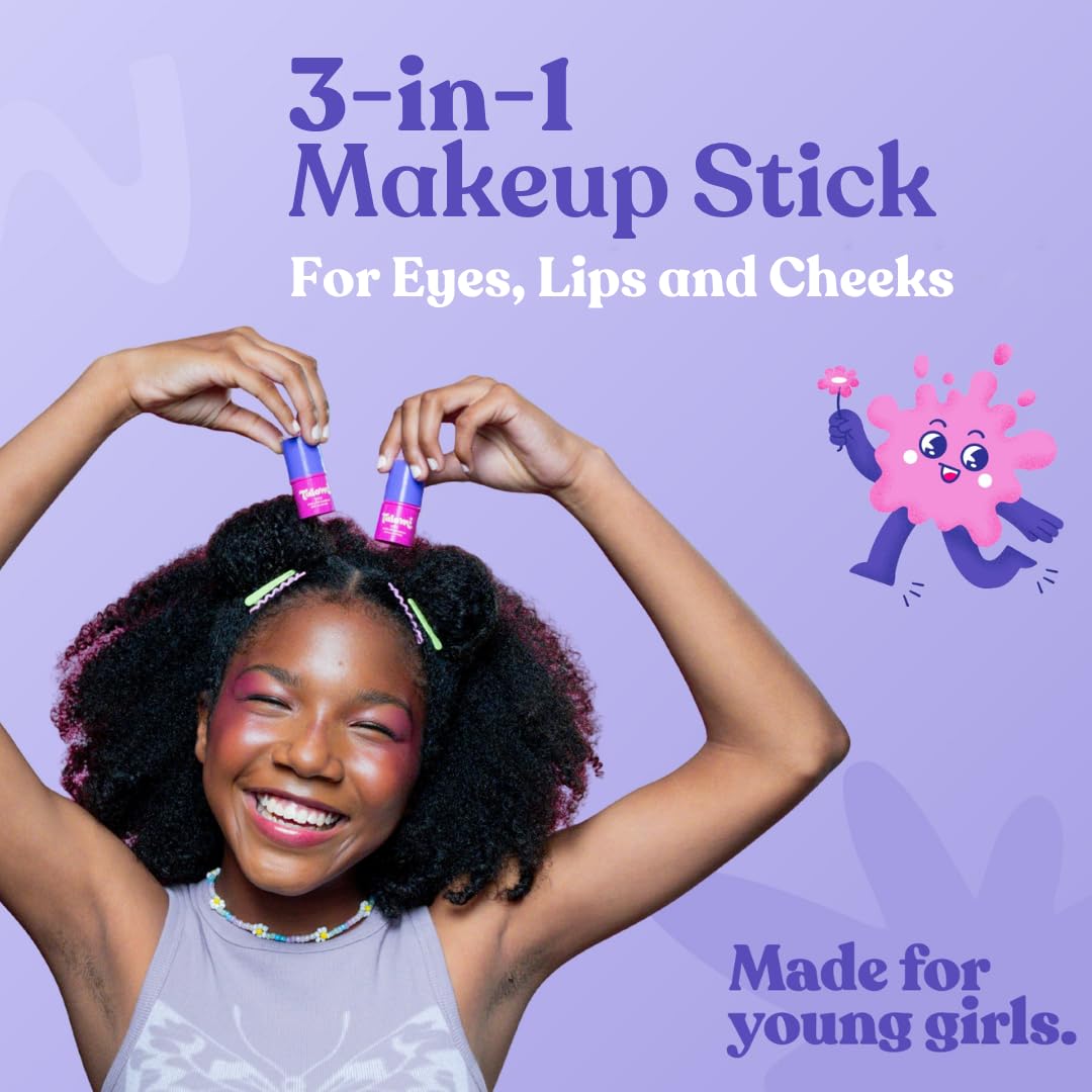 TALOMI Non Toxic Makeup Stick For Girls |Kids Clean Makeup for Eyes, Lips and Cheeks |Won't Clog Pores|Made in USA