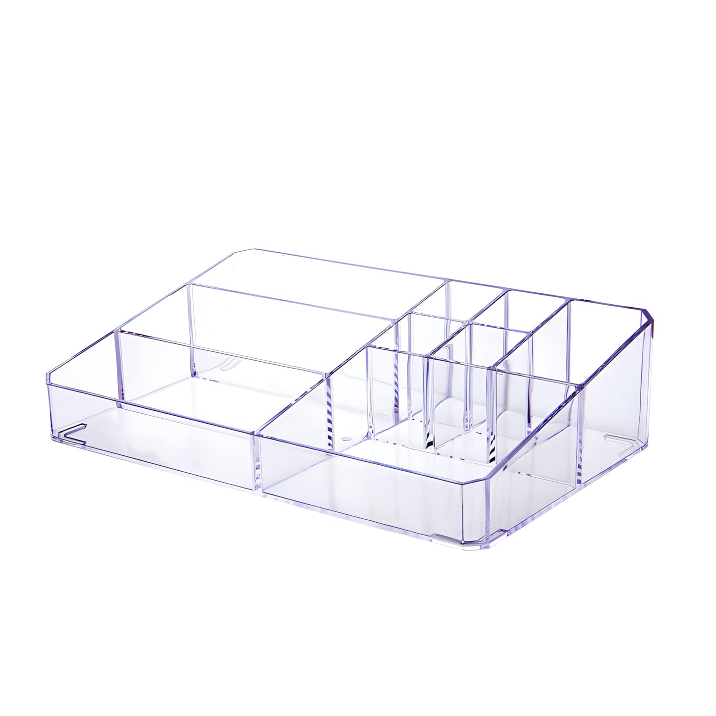 PeoTRIOL Clear Makeup Organizer, Makeup Brushes Storage Case, Cosmetic Display Case Tray, Tiered Skincare Organizer, Acrylic Lipstick Holder Countertop Desk Brush Organizer for Bedroom Vanity